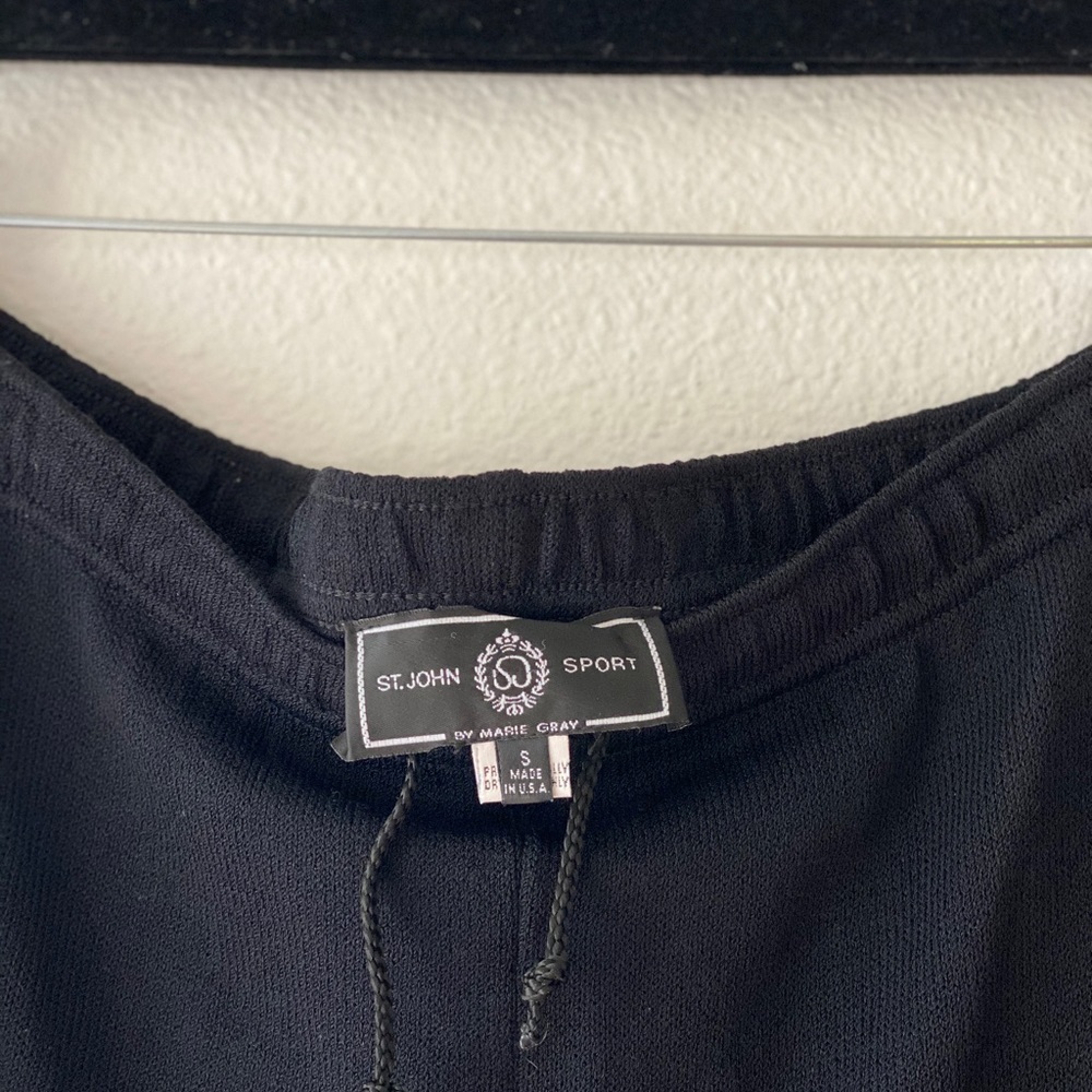St John | Santana Knit | Wide Leg Drawstring Pants - Picture 3 of 5